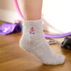 Grey fluffy socks with I love hoop embroidery