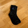 Black socks with I love hoop embroidery