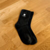 Black socks with I love hoop embroidery