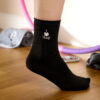 Black socks with I love hoop embroidery