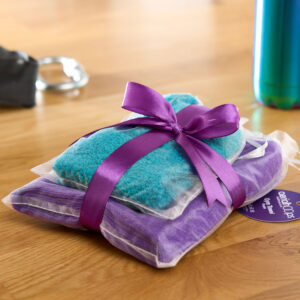 Aerial Hoop Gift bundle - Purple Towel with Turquoise Fluffy socks Point Your Toes