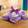 Aerial Hoop Gift bundle - Purple Towel with Grey Fluffy socks I Love Hoop